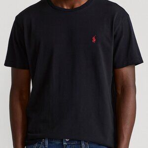 Polo Ralph Lauren Men’s T-Shirt-1XB-Big/Tall-Black Cotton Short Sleeve Logo-A022